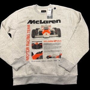 McLaren Men's Light Grey Graphic Crewneck Sweatshirt